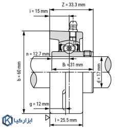 یاتاقان UCFL 203 اس کا اف با شفت 17 میلی متر