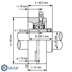 یاتاقان UCFL 206 اس کا اف با شفت 30 میلی متر