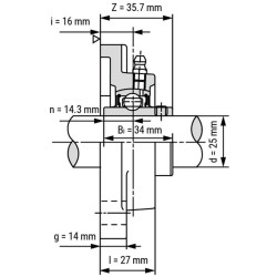 یاتاقان UCF 205 با شفت 25 میلی متر