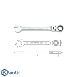 آچار یکسر جغجغه ای سرلولایی سایز 10 میلیمتر تاپ تول مدل...