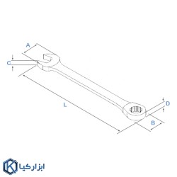 آچار یکسر جغجغه یکطرفه سایز 6 میلیمتر لیکوتا مدل ARW-11M06