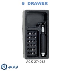 جعبه ابزار چرخدار 5 کشو با ابزار (306 پارچه) لیکوتا مدل AWX-2601BTSK02