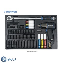 جعبه ابزار چرخدار 7 کشو با ابزار (377 پارچه) لیکوتا مدل AWX-2603BTSK02