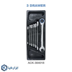 جعبه ابزار چرخدار 7 کشو با ابزار (377 پارچه) لیکوتا مدل AWX-2603BTSK02