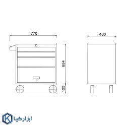 کشو ابزار چرخدار 3 کشو لیکوتا مدل AWX-2605BTS