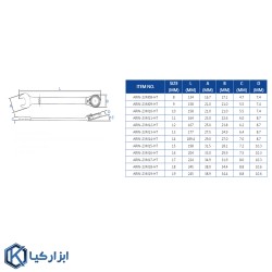 ست آچار یکسر جغجغه  12 عددی لیکوتا مدل ARW-23MK03