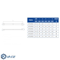 ست آچار دو سر رینگ 6 عددی سوپر بلند لیکوتا مدل AWT-LDMK01