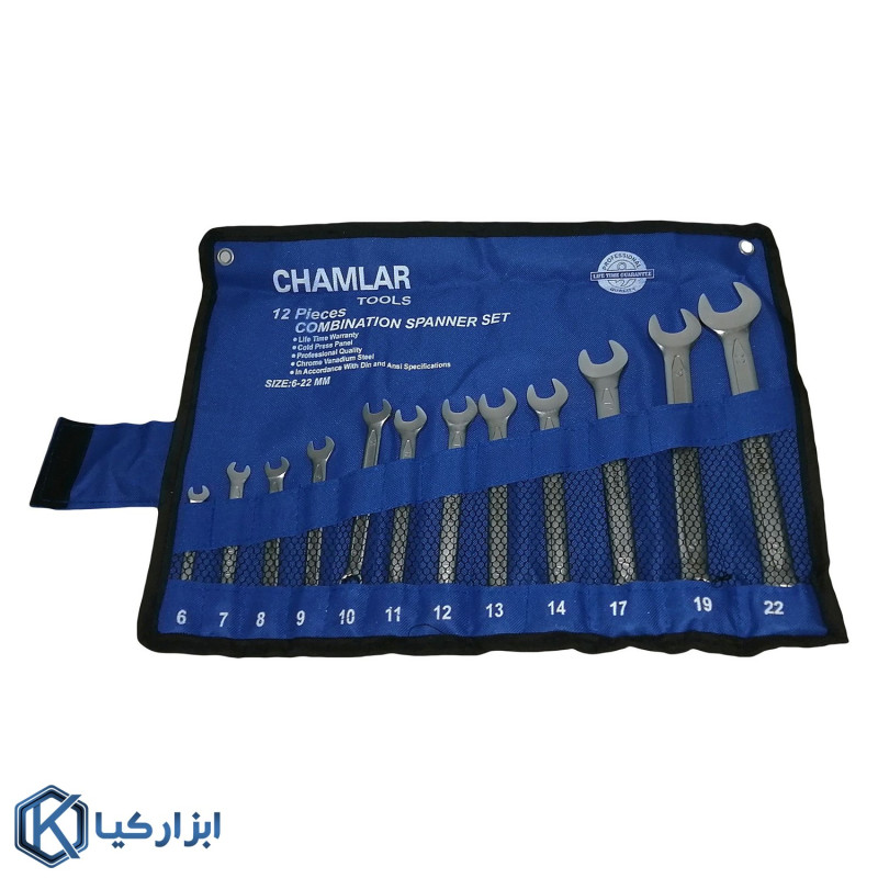 مجموعه 12 عددی آچار یک سرتخت یک سر رینگی چملر مدل JI-111PP