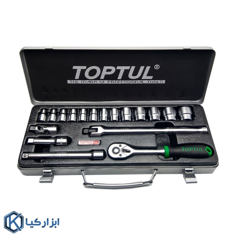 مجموعه 18 عددی آچار و سری بکس تاپ تول کد GCAD1805