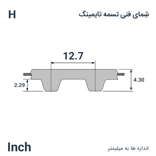 شمای فنی تسمه 145-H