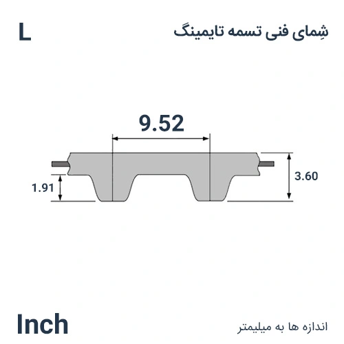 شمای فنی تسمه 187-L