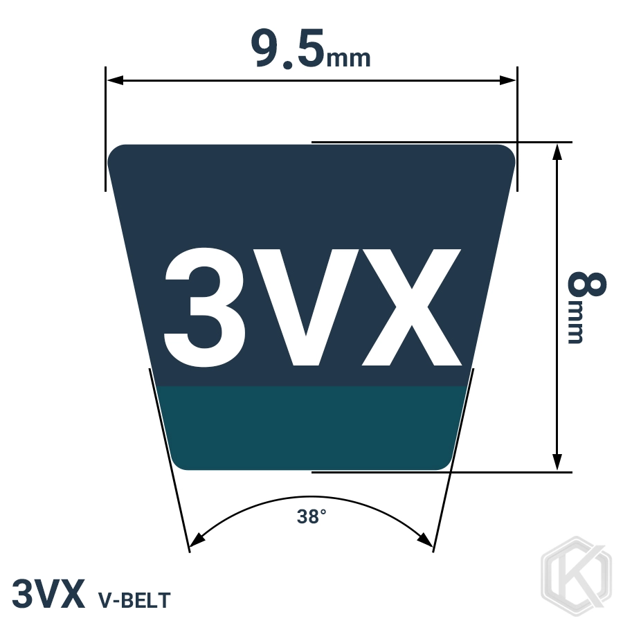 شمای فنی تسمه 3VX630