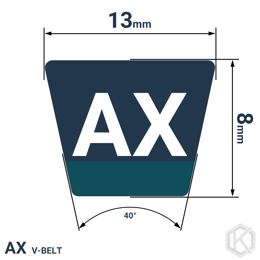 شمای فنی تسمه AX59