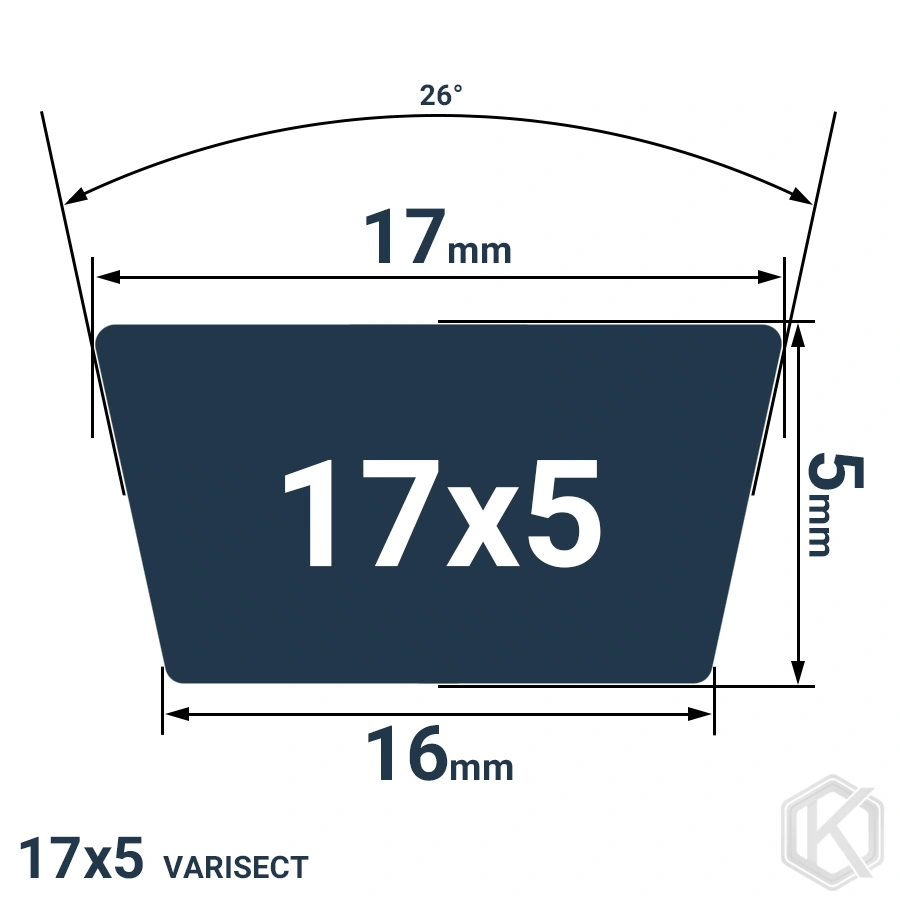 شمای فنی تسمه 17x5x560Li