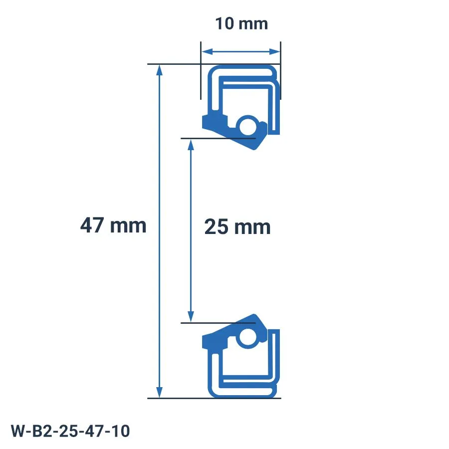 شمای فنی کاسه نمد W-B2-25-47-10