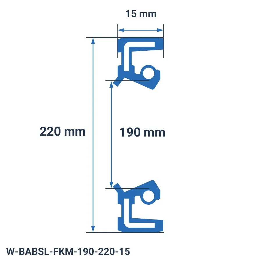 شمای فنی کاسه نمد W-BABSL-FKM-190-220-15 شمای فنی کاسه نمد W-BABSL-FKM-190-220-15